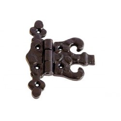 Bisagra librillo lacada en negro flor de lis 