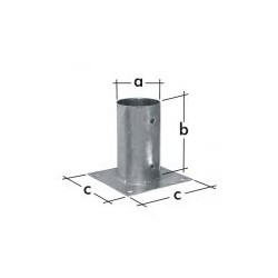Anclaje plano redondo para poste de 10 cm. de diámetro.