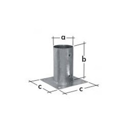 Anclaje plano redondo para poste de 8 cm. de diámetro.